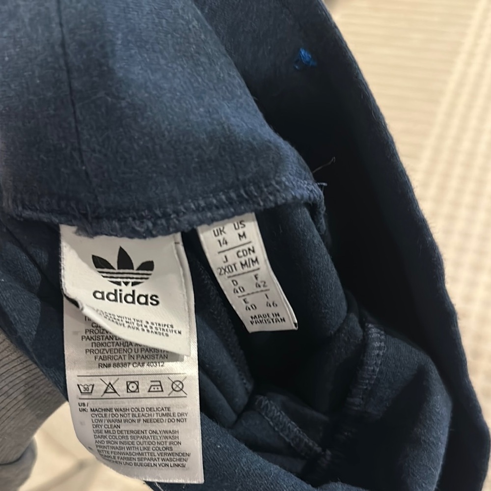 Adidas Dark Blue Leggings with White Stripes - Picture 3 of 3